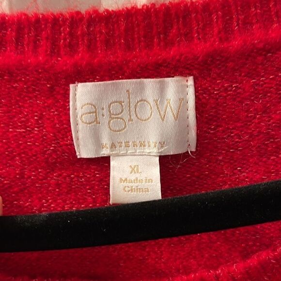 A:glow Maternity Red Sweater  - Picture 3 of 5